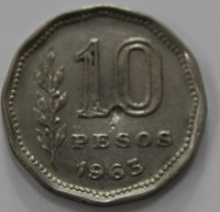 10 песо 1963г. Аргентина, состояние VF - Мир монет