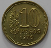 10 песо 1976г. Аргентина, состояние UNC - Мир монет
