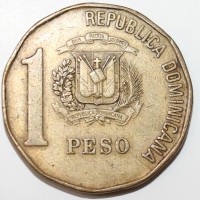 1 песо 1992г. Доминиканская Республика, состояние VF+ - Мир монет