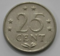 25 центов 1971г. Нидерландские Антиллы,  состояние VF-XF. - Мир монет