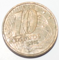 10 сентаво 1998г. Бразилия, состояние F - Мир монет