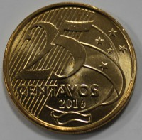 25 сентаво 2016 г. Бразилия, состояние UNC - Мир монет