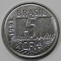 5 крузейро 1993г. Бразилия, состояние UNC - Мир монет