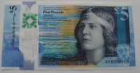 Банкнота  5 фунтов 2016г. Шотландия, Сельди, пластик,состояние UNC - Мир монет