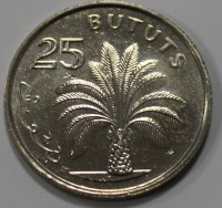 25 бутут 1998г. Гамбия, Кокосовая пальма, состояние UNC. - Мир монет