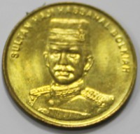 1 сен 2011г. Бруней. Султан Хассанал Болкаих, состояние aUNC - Мир монет