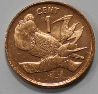 1 цент 1992г. Кирибати. Птица Рождественский Фрегат, состояние UNC - Мир монет