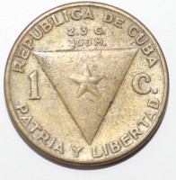 1 сентаво 1953г. Куба, 100-летие со дня рождения Хосе Марти, состояние VF - Мир монет