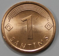 1 сантим 2008г. Латвия, состояние UNC - Мир монет