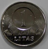 1 лит 2009г. Литва.  состояние UNC - Мир монет
