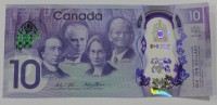 Банкнота 10 долларов 2017г. Канада. "150-летие Канады",пластик,состояние UNC. - Мир монет