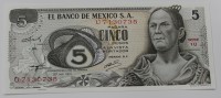 Банкнота  5 песо 1972г. Мексика, Кактус, состояние UNC . - Мир монет