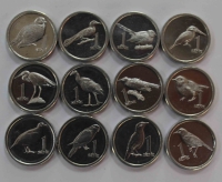 Набор 12 монет 2020г. Западный Самоа. Птицы, состояние UNC - Мир монет