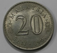 20 сен 1967г. Малайзия, состояние aUNC - Мир монет