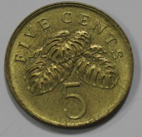 5 центов 2005г. Сингапур, состояние aUNC - Мир монет