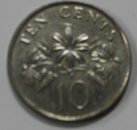 10 центов 2003г. Сингапур,состояние UNC - Мир монет