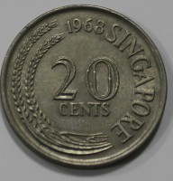 20 центов 1968г. Сингапур, Рыба-меч, состояние XF - Мир монет
