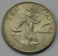 10 сентимо 1964г. Филиппины, состояние UNC - Мир монет