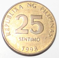 25 сентим 1998г. Филиппины, состояние UNC - Мир монет