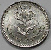 5 центов 1977г. Родезия, Цветок, состояние UNC - Мир монет