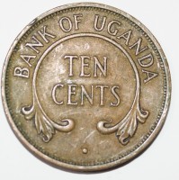 10 центов 1968г. Уганда, Бивни, состояние VF-XF - Мир монет