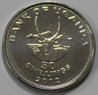 50 шиллингов 2012г. Уганда, Буйвол , состояние UNC - Мир монет
