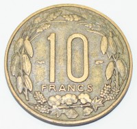 10 франков 1958г. Камерун. Антилопы Куду, состояние VF - Мир монет