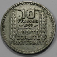 10 франков 1948г. Французский Алжир. Колосья, состояние XF - Мир монет