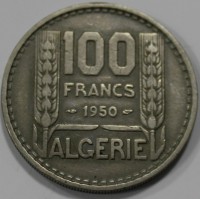 100 франков 1950г. Французский Алжир. Колосья, состояние XF - Мир монет