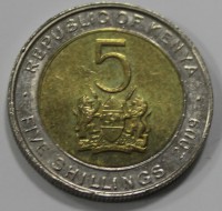 5 шиллингов 2010г. Кения, состояние aUNC - Мир монет
