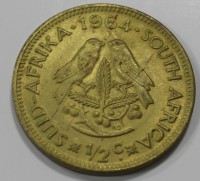 1/2 цента 1964г. ЮАР, состояние XF+ - Мир монет