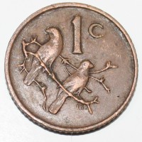 1 цент 1971г. ЮАР, Птицы, состояние XF - Мир монет