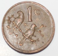 1 цент 1977г. ЮАР, Птицы, состояние VF-XF - Мир монет