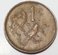 1 цент 1988г. ЮАР, Птицы, состояние VF - Мир монет