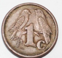 1 цент 1990г. ЮАР, Птицы, состояние VF - Мир монет