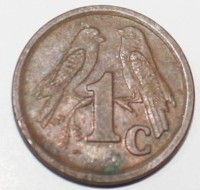 1 цент 1995г. ЮАР, Птицы, состояние XF - Мир монет