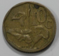 10 центов 1995г. ЮАР, Каллы, состояние VF - Мир монет