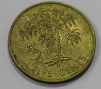5 центов 1982г. Сейшелы, Пальма, состояние VF - Мир монет