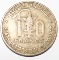 10 франков 1952г. Западно африканский Валютный Союз, Антилопа Куду, состояние VF-XF - Мир монет
