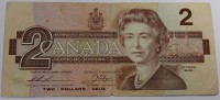 Банкнота  2 доллара 1986г. Канада. состояние VF - Мир монет