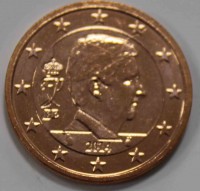 5 евроцентов 2014г. Бельгия, новый король, состояние UNC - Мир монет