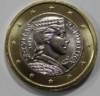 1 евро 2014г. Латвия, состояние UNC - Мир монет