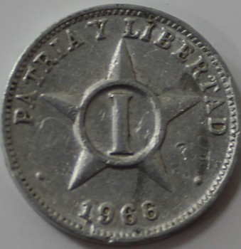 1 сентаво 1966г. Куба,состояние VF - Мир монет