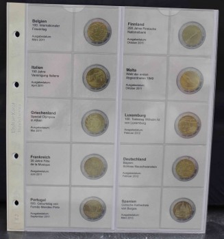 № 1118-9.    Лист Линдер,  для  монет 2 евро 2011-2012г.г. В комплекте с иллюстрированным  разделителем .   Германия. - Мир монет