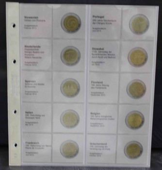  № 1118-11.    Лист  Линдер , для  монет 2 евро 2013г.  В комплекте с иллюстрированным разделителем . Германия. - Мир монет