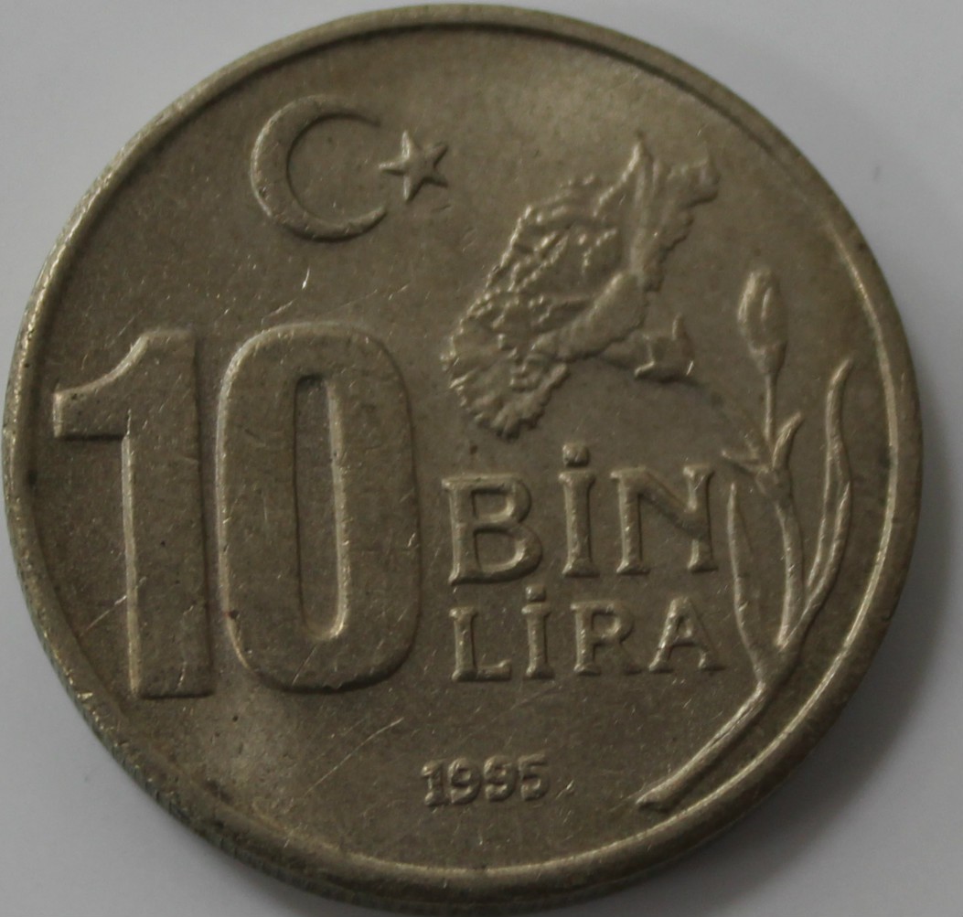 10 16.5 tl. 10 Bin lira 1995. Редкие монеты bin lira 50 1999 года.