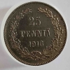25 пенни 1916 г  S . Николай II Для Финляндии, серебро 0,750,вес 1,27г, состояние aUNC. - Мир монет