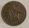5 сентаво 1946г. Куба.Звезда.Герб , состояние XF - Мир монет