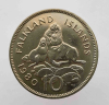 10 пенсов 1980г. Фолклендские Острова, Морские львы, состояние UNC - Мир монет