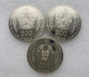 Комплект из 3х  юбилейных монет 200 тенге 2023г. Казахстан : Аль-Фараби, Суюнбай и Курмангазы,  мешковые - Мир монет